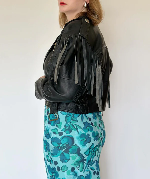 Stunning Vintage Leather Zip Jacket