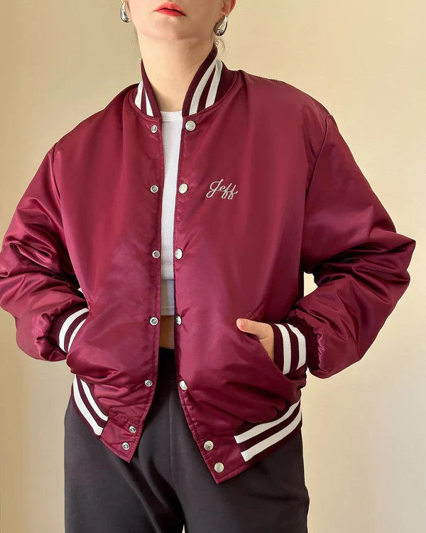 Vintage Oversized Bomber Satin Jacket