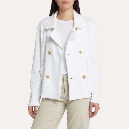 Womens White Wool Peacoat