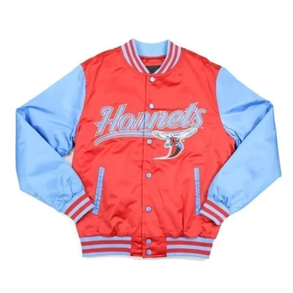 Delaware State Hornets Red and Light Blue Jacket