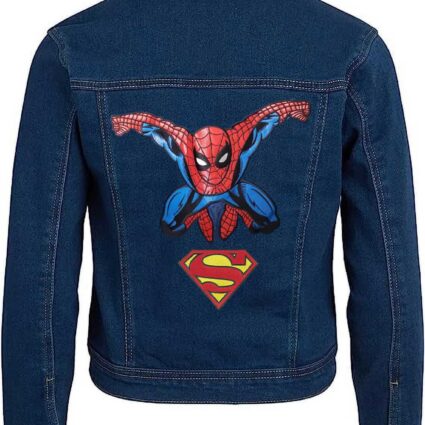 Custom Made Spiderman Superman Denim Jacket