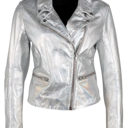 Get Adeni RF Holographic Leather Jacket