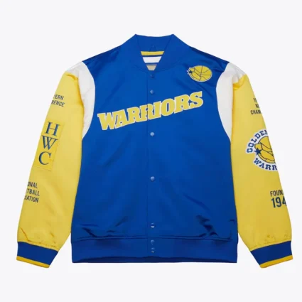 Golden State Warriors Team Origins Royal Satin Jacket