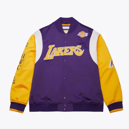 LA Lakers Team Origins Purple and Gold Satin Jacket