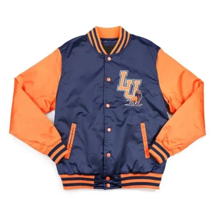 Langston University Navy and Orange Baseball Jacket