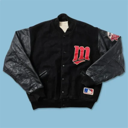 Minnesota Twins Vintage Black Varsity Jacket