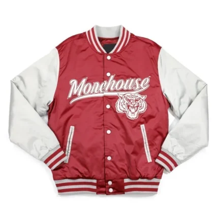 Morehouse Maroon and Light Gray Baseball Jacket