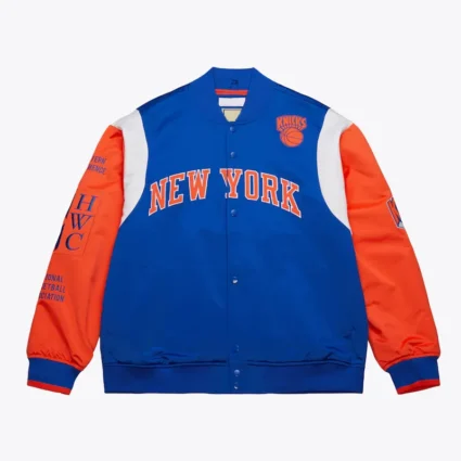 NY Knicks Team Origins Royal Blue Satin Jacket
