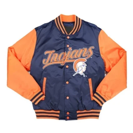 Virginia State Navy and Orange Baseball Jacket