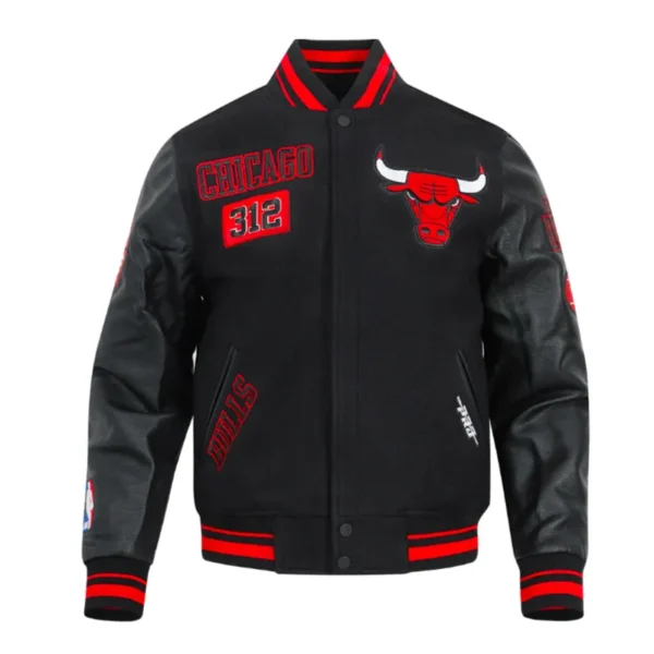 Chicago Bulls Area Code Classic Rib Varsity Jacket - A2 Jackets