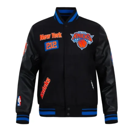 NY Knicks Area Code Classic Rib Wool Varsity Jacket