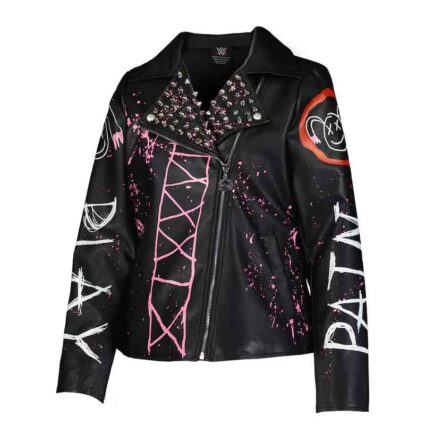 Women's Black Alexa Bliss Friends for Eternity Full-Zip Faux Leather Jacket