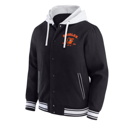 Baltimore Orioles Black Bomber Hooded Jacket