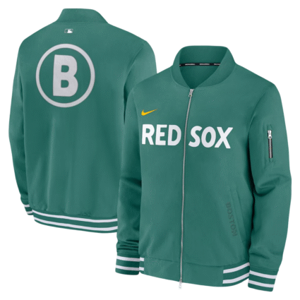 Boston Red Sox Nike Green 2025 City Connect Authentic Collection Bomber Jacket