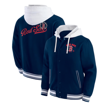 Boston Reds Sox Navy Cotton Hooded Jacket