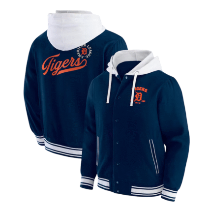 Detroit Tigers Navys Cotton Hooded Jacket
