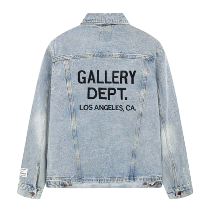 Gallery Dept Letter Embroidered Washed Denim Jacket
