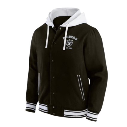 Las Vegas Raiders Black Bomber Hooded Jacket