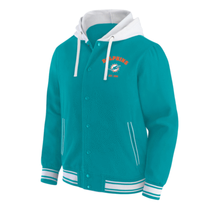 Miami Dolphins Aqua Cotton Hooded Jacket