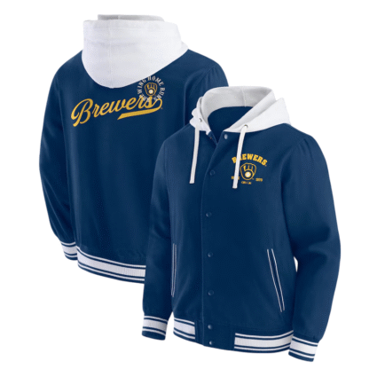 Milwaukee Brewers Navy Cotton Hooded Jacket