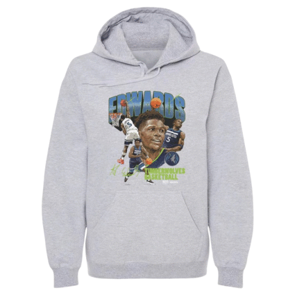 Minnesota-Timberwolves-Anthony-Edwards-500-Level-Gray-Collage-Pullover-Hoodie