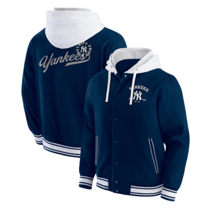 New Yorks Yankees Navy Cotton Hooded Jacket