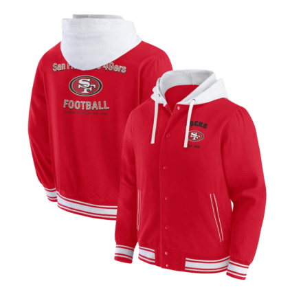 San Franciscos 49ers Scarlet Cotton Hooded Jacket