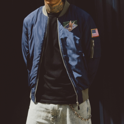 Leon Kennedy Blue Bomber Polyester Jacket