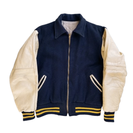 50s Varsity Jacket Bomber Letterman Wool Leather Vintage
