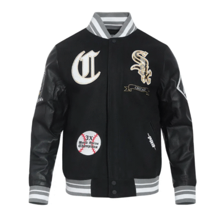 Black Chicago White Sox Prep Varsity Jacket