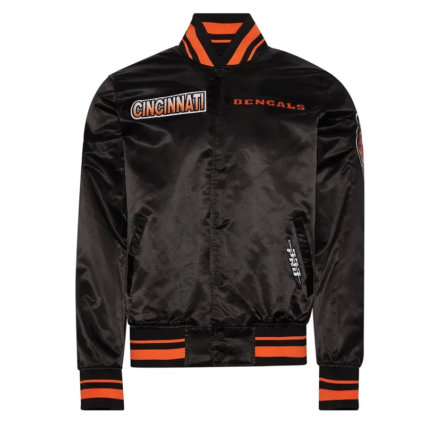 Cincinnati Bengals Turn It Up M Classic Rib Black Satin Jacket