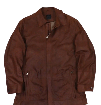 Hugo Boss Vintage Caramel Brown Cimas Leather Jacket