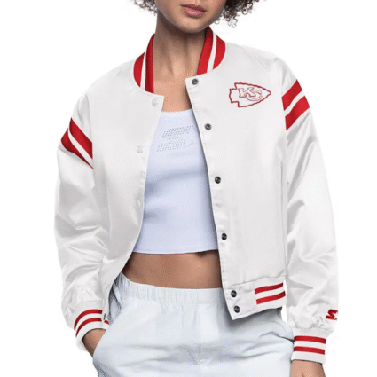 Kansas City Chiefs White Full Count Satin Jacket