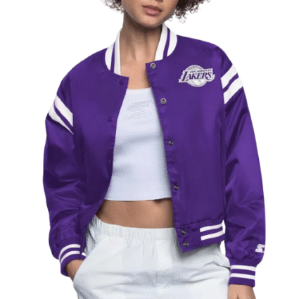 LA Lakers Purple Full Count Satin Jacket