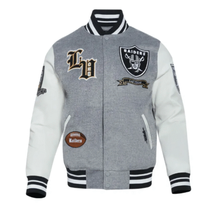 Lass Vegas Raiders Prep Varsity Wool Leather Jacket