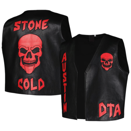 Mens Black Stone Cold Steve Austin DTA Replica Vest