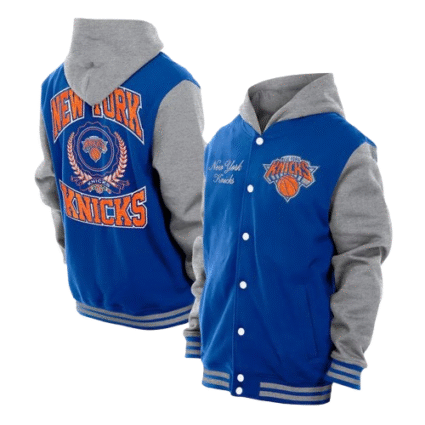 New York Knicks Throwback Prep Purple Hoodie Jacket