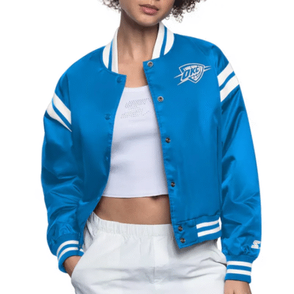 Oklahoma City Thunder Blue Full Count Satin Jacket