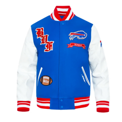Royal White Buffalo Bills Prep Varsity Jacket