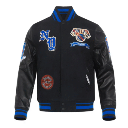 Royals Black New York Knicks Prep Varsity Jacket