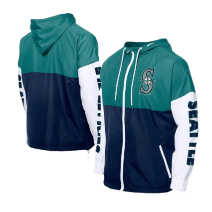 Seattle Mariners Color Block Hoodie Windbreaker