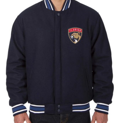 Varsity Florida Panthers Navy Blue Wool Jacket
