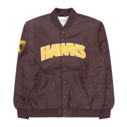 AFL Brown Hawthorn Hawks Bomber Jacket