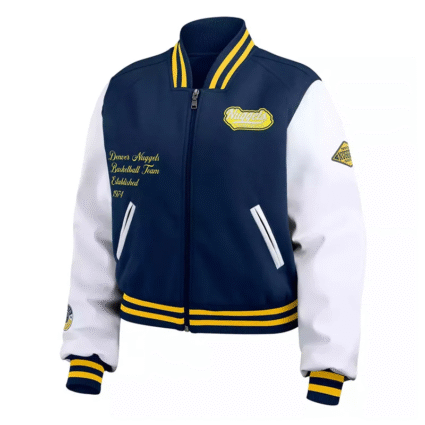 Denver Nuggets Navy and White Varsity Jacket