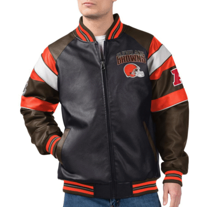 G iii Cleveland Browns Varsity Leather Jacket