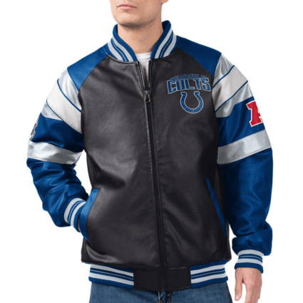 G iii Indianapolis Colts Varsity Leather Jacket