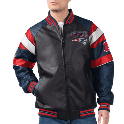 G iii New England Patriots Varsity Leather Jacket
