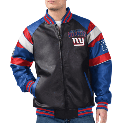 G iii New York Giants Varsity Leather Jacket