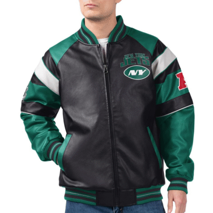 G iii New York Jets Varsity Leather Jacket