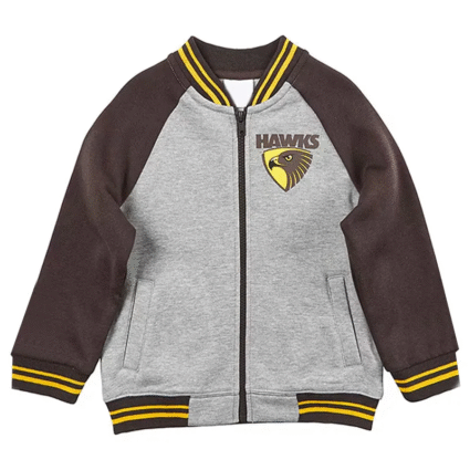 Hawthorn Hawks Gray and Navy Varsity Fleece Jacket